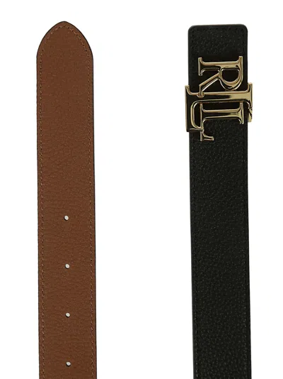 Polo Ralph Lauren Reversible Belt In Black Lauren Tan