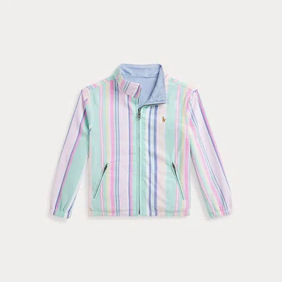 Polo Ralph Lauren Kids' Reversible Cotton Oxford Jacket In Multi Pink Stripe