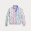Polo Ralph Lauren Reversible Cotton Oxford Jacket In Multi Pink Stripe