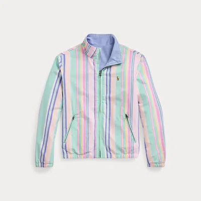 Polo Ralph Lauren Kids' Reversible Cotton Oxford Jacket In Multi Pink Stripe
