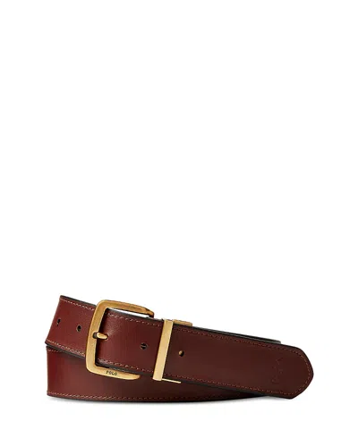 Polo Ralph Lauren Reversible Leather Belt In Brown,black Bear