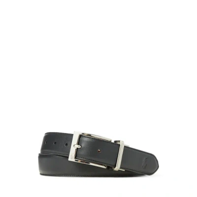 Polo Ralph Lauren Reversible Leather Dress Belt In Black/brown
