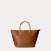 Polo Ralph Lauren Reversible Leather Medium Bellport Tote In Tan