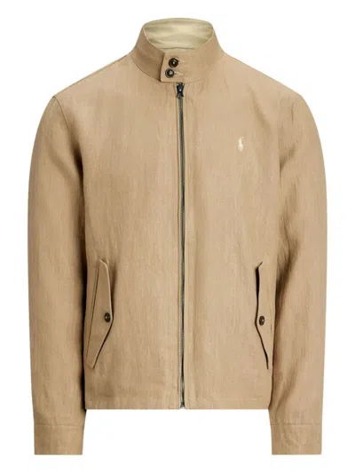Polo Ralph Lauren Reversible Light Brown Jacket With Signature Polo Pony Motif
