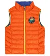 Polo Ralph Lauren Reversible Quilted Vest In College Orange/heritage Royal