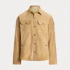 Polo Ralph Lauren Reversible Suede-taffeta Shirt Jacket In Neutrals