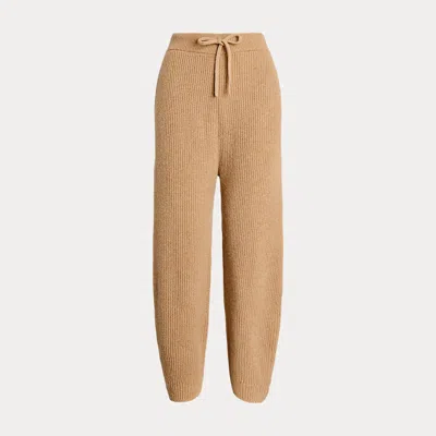 Polo Ralph Lauren Rib-knit Cashmere-wool Trouser In Brown