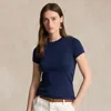 Polo Ralph Lauren Rib-knit Cotton Tee In Multi