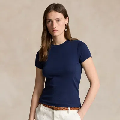 Polo Ralph Lauren Rib-knit Cotton Tee In Multi