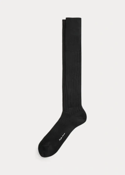 Polo Ralph Lauren Rib-knit Cotton Trouser Socks In Navy