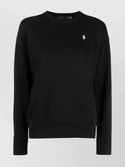 POLO RALPH LAUREN RIB-KNIT CREWNECK SWEATER WITH V-INSET
