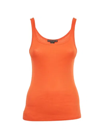 Pre-owned Polo Ralph Lauren Rib-knit Top In Orange