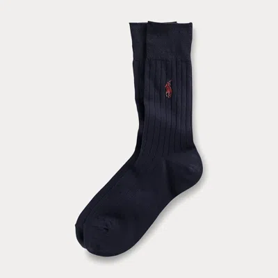 Polo Ralph Lauren Rib-knit Trouser Socks In Blue