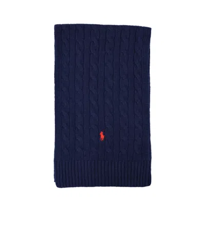 Polo Ralph Lauren Wool Blend Scarf In Blue