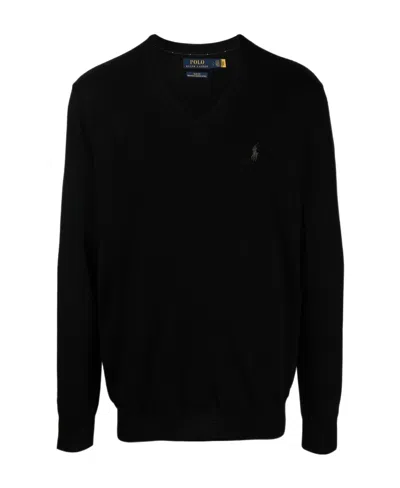 Polo Ralph Lauren Rib Long-sleeved Sweater In Black