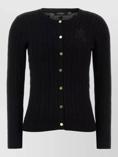 Polo Ralph Lauren Ribbed Cardigan In Black