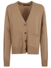 Polo Ralph Lauren Logo Embroidery Cardigan In Brown