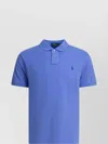 Polo Ralph Lauren Ribbed Collar Polo Shirt With Short Sleeves In Blue
