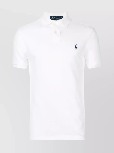 Polo Ralph Lauren Ribbed Collar Polo With Tailored Sleeves In White