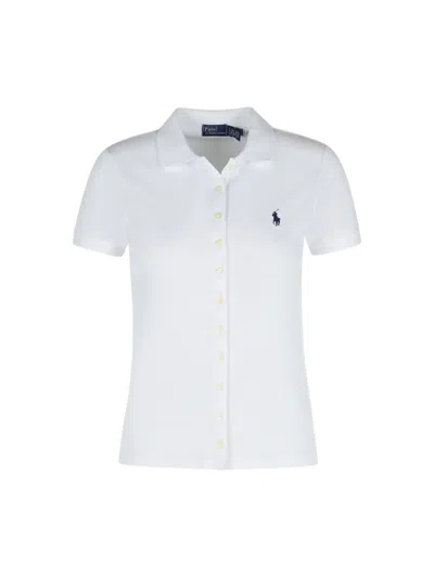 Polo Ralph Lauren Ribbed Collar White Polo Shirt