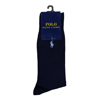 Polo Ralph Lauren Ribbed Cotton Blend Socks In Black