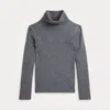 Polo Ralph Lauren Kids' Ribbed Cotton-modal Turtleneck In Med Flannel Heather