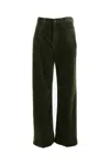 Polo Ralph Lauren Ribbed Cotton Wide-leg Pants In Green