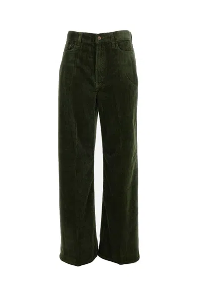 Polo Ralph Lauren Ribbed Cotton Wide-leg Pants In Green