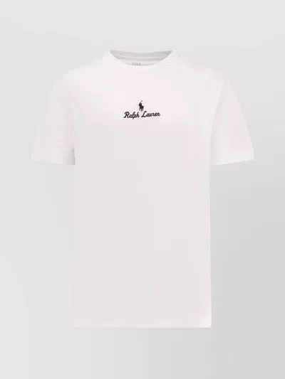 Polo Ralph Lauren Ribbed Crew-neck Cotton T-shirt In White