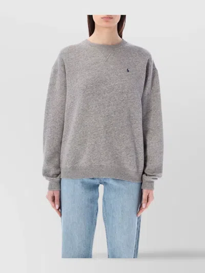 POLO RALPH LAUREN RIBBED CREW NECK FLEECE WITH LONG SLEEVES