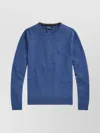 Polo Ralph Lauren Tailored Round Neck Sweater With Subtle Logo Detail In Blue