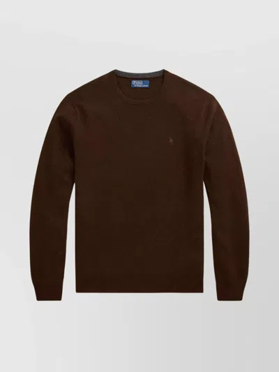 POLO RALPH LAUREN RIBBED CREW NECK SWEATER WITH LONG SLEEVES