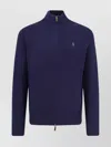 Polo Ralph Lauren Ribbed Cuff Wool Cardigan With Welt Pockets In Blue