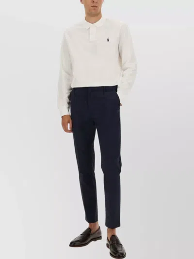 Polo Ralph Lauren Ribbed Cuffs Polo Shirt In White