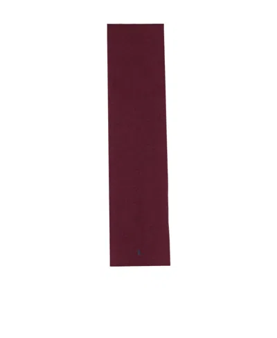 Polo Ralph Lauren Ribbed Embroidered-logo Scarf In Red