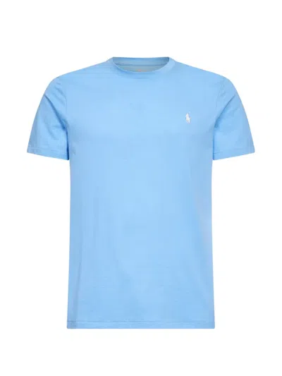 Polo Ralph Lauren Ribbed Embroidery T-shirt In Blue