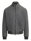 Polo Ralph Lauren Ribbed-hem Bomber Jacket In Gray