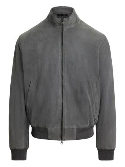 Polo Ralph Lauren Ribbed-hem Bomber Jacket In Gray