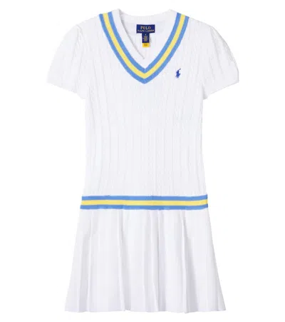 Polo Ralph Lauren Kids' Ribbed-knit Cotton Polo Dress In White