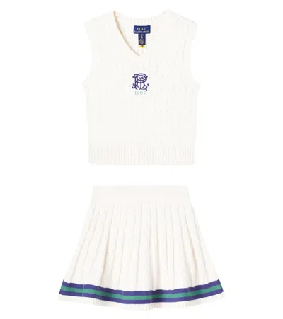 Polo Ralph Lauren Kids' Ribbed-knit Cotton Sweater Vest In Blue