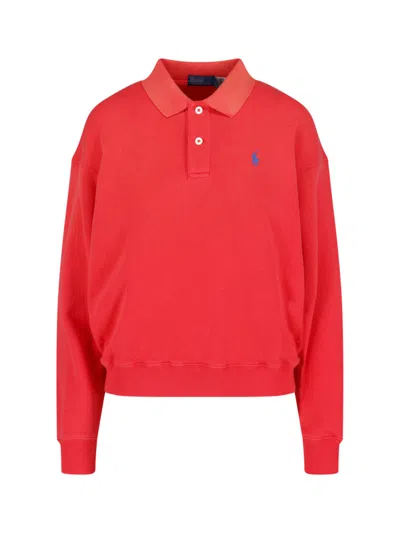 Polo Ralph Lauren Ribbed Knit Crewneck Sweater In Red