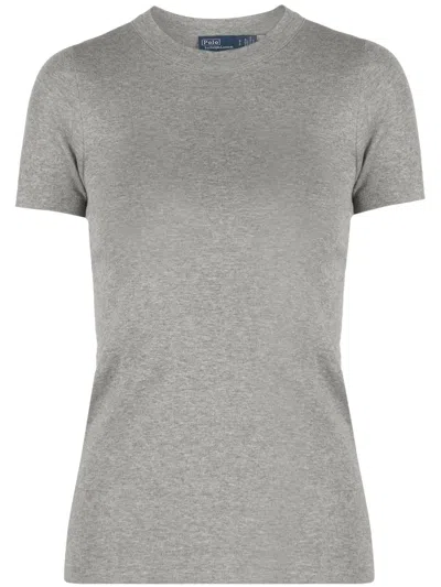 Polo Ralph Lauren Ribbed-knit T-shirt In Grey