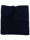 Polo Ralph Lauren Ribbed Knit Wool Scarf In Blau