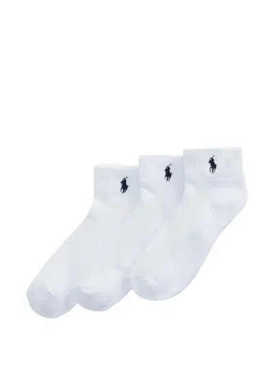 Polo Ralph Lauren Ribbed Logo-embroidered Socks In Blue