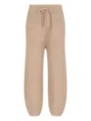 Polo Ralph Lauren Ribbed Texture Straight Trousers With Elastic Waistband In Beige