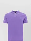 Polo Ralph Lauren Ribbed Polo Shirt Short Sleeves In Purple