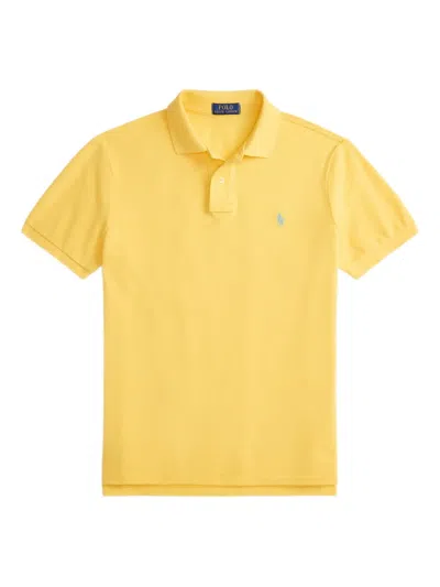 Polo Ralph Lauren Ribbed Polo Shirt In Yellow