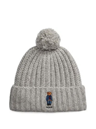 Polo Ralph Lauren Ribbed Pom-pom Beanie In Gray