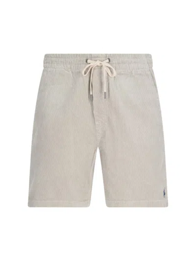 Polo Ralph Lauren Ribbed Shorts In Beige