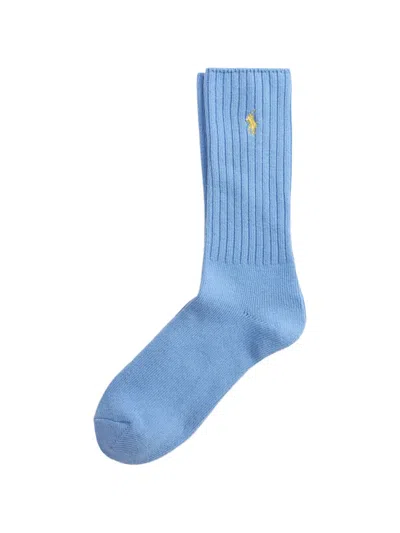 Polo Ralph Lauren Ribbed Signature Pony Socks In Blue